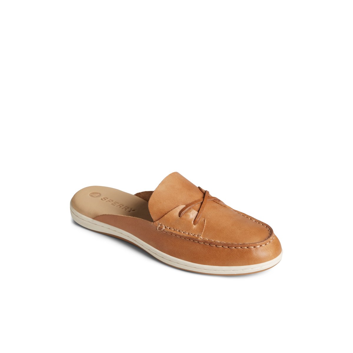 Mulefish Leather Boat Shoe Medium Beige Women s Women Sperry US